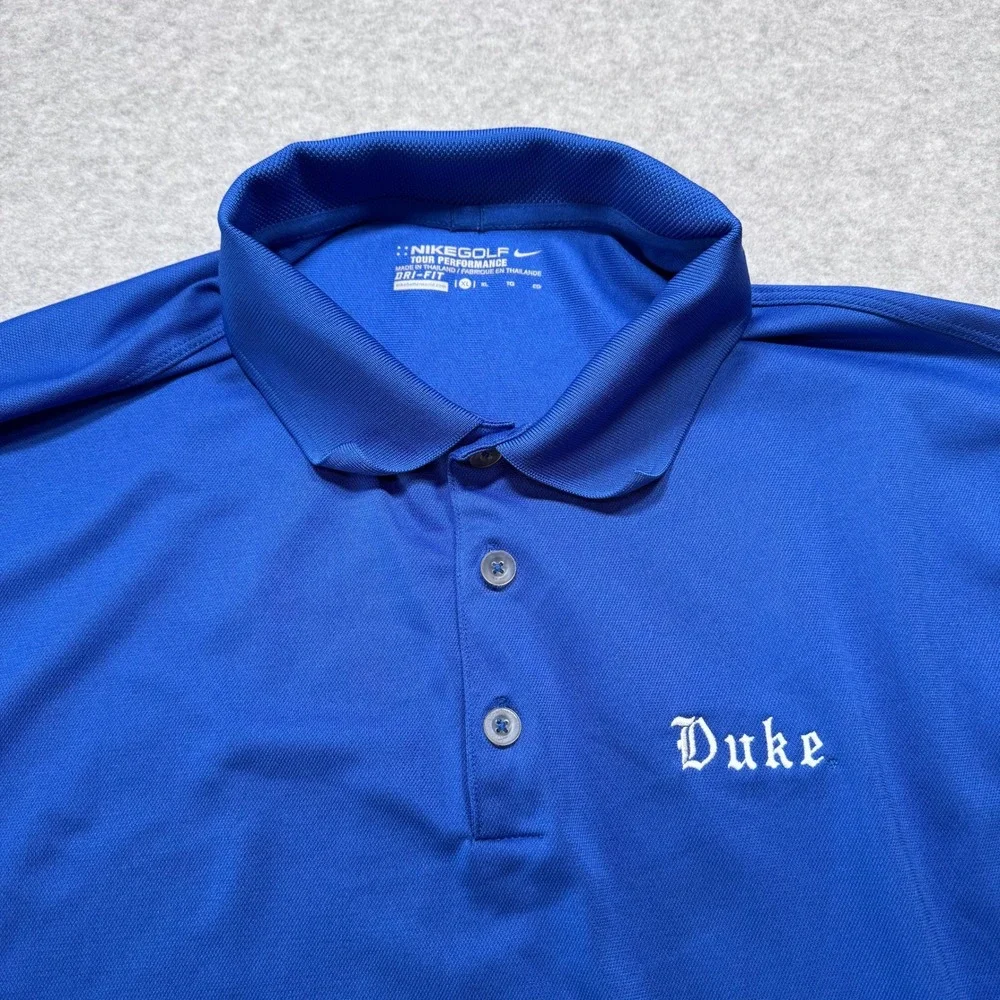 Nike Golf Duke Blue Devils Polo Shirt Mens‎ XL Dri-FIT Tour Performance Short